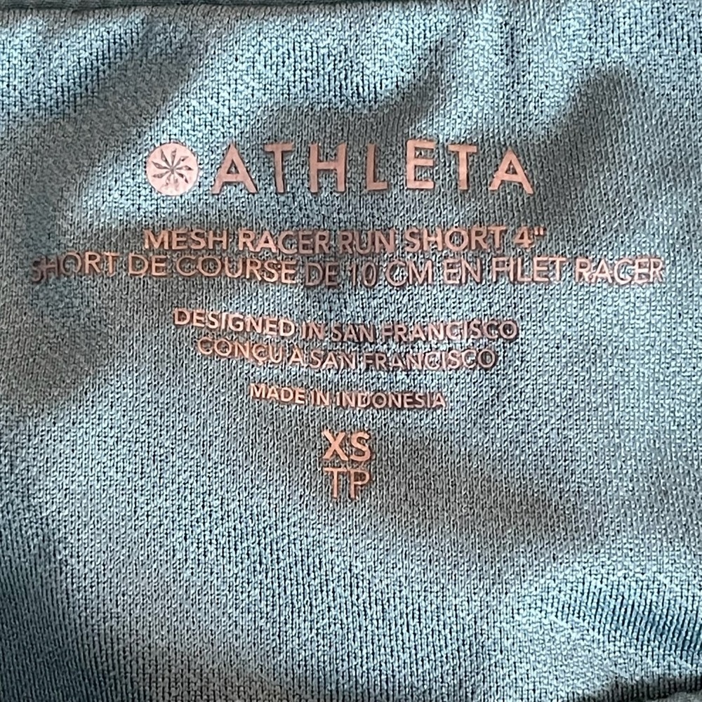 Athleta Women's Blue Lined Stretch Mesh Racer 4" Workout Running Shorts Size XS - Picture 5 of 7